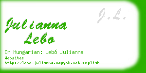 julianna lebo business card